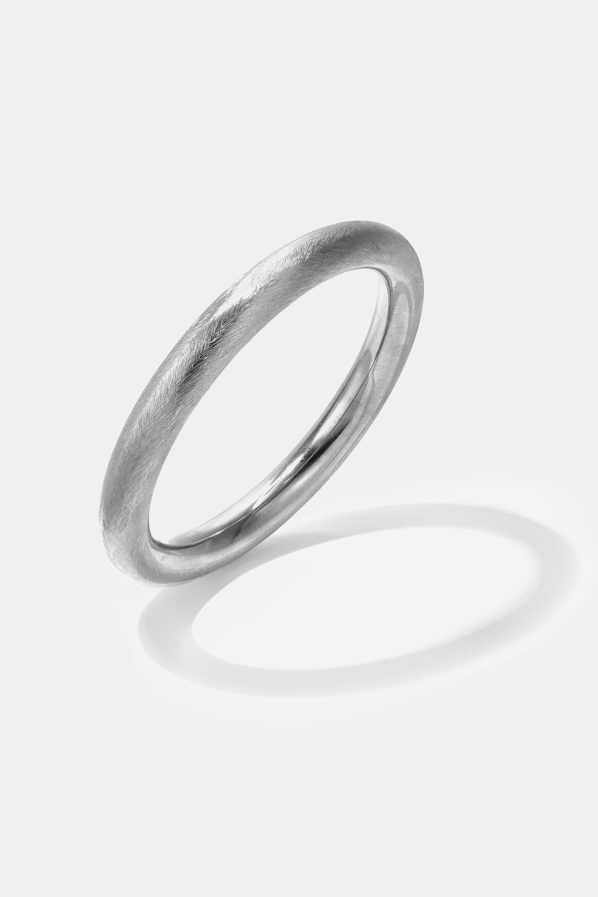 Elara Polished Bangle Bracelet in silver, 10 mm wide, with a brushed finish.