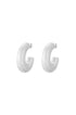 Pair of silver Elysian Hoop Earrings with a brushed finish.