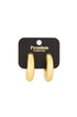 Gold hoop earrings on a black card with 'Premium Product Line' printed in gold.