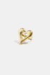 Gold heart-shaped ring with an open center, made of stainless steel with 18K gold PVD coating.