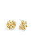 Gold-tone stud earrings shaped like textured flower petals.