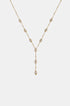 Gold Astra pendant necklace with scattered clear stones and a Y-drop chain.