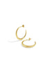 Aurelia Hoop Earrings: A pair of brushed gold-toned hoop earrings with stud backs.