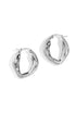 Aurelia Hoop Earrings in silver with a textured, wavy design.