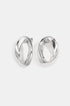 Aurelia Circle Stud Earrings in silver, featuring a twisted, open circle design.