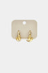 Gold irregular hoop earrings on a beige card with 'premium jewelry' text.