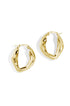 Aurelia Hoop Earrings: Gold-toned, textured, irregular oval hoop earrings.
