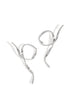 Silver abstract wavy line stud earrings