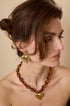 Gold heart drop earrings made of stainless steel with an 18K gold PVD coating.